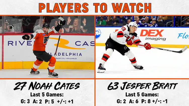Flyers Devils Players to Watch