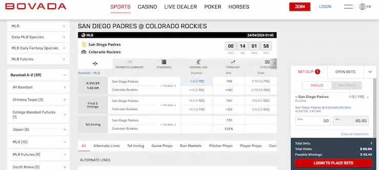 bovada - california online betting sites