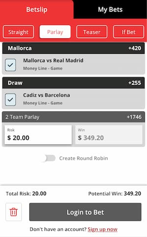 Step Three - Place Your Soccer Bet