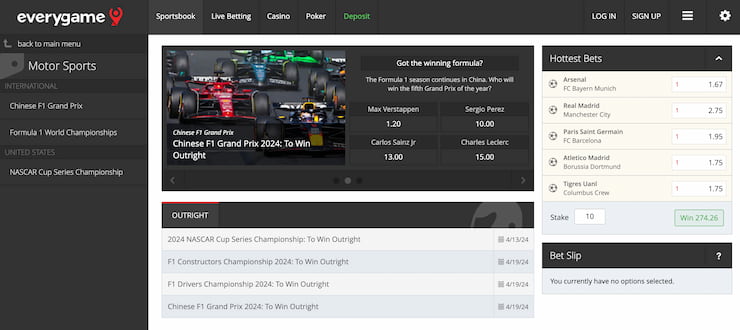 everygame - f1 betting sites
