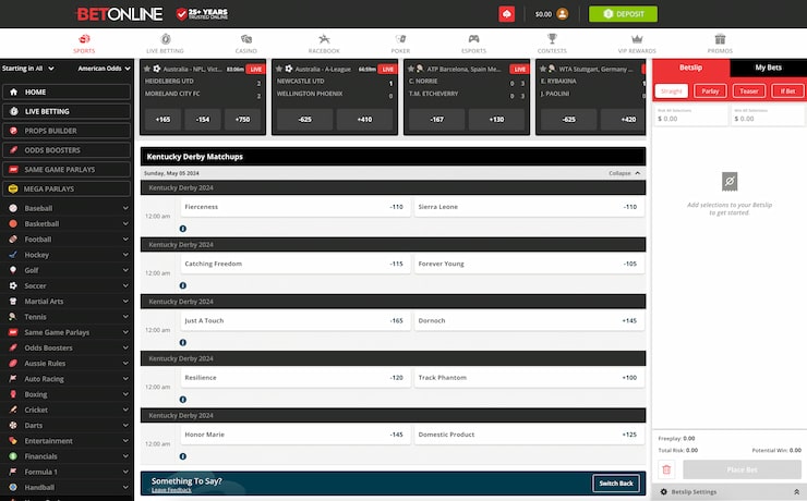 Locate The Kentucky Derby Markets
