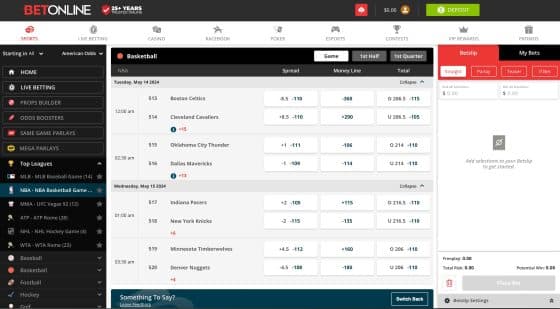 BetOnline NBA betting