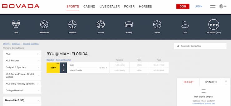 bovada FL betting site