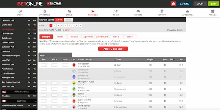 betonline - superfecta, trifecta betting examples