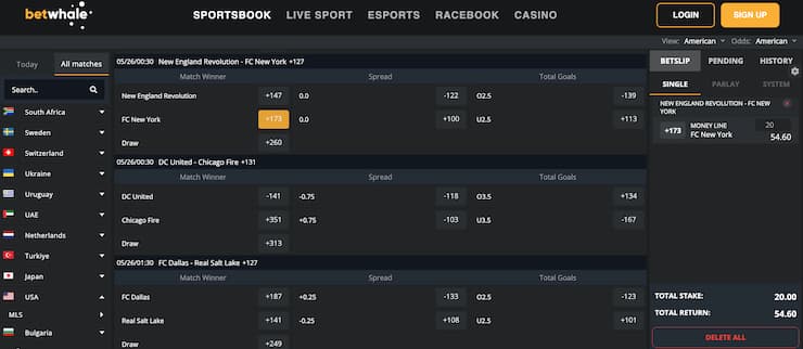 betwhale - fc new york betting odds