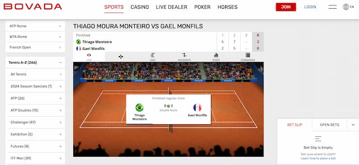 bovada - live tennis betting online