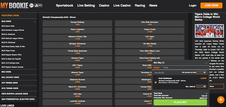 mybookie - iowa hawkeyes betting lines