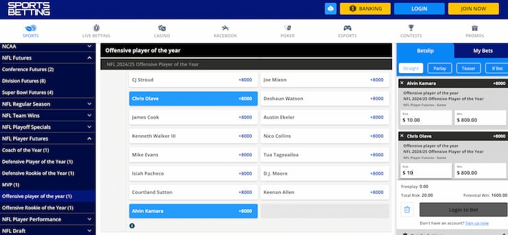 sportsbetting.ag - kamara and olave lousiana futures