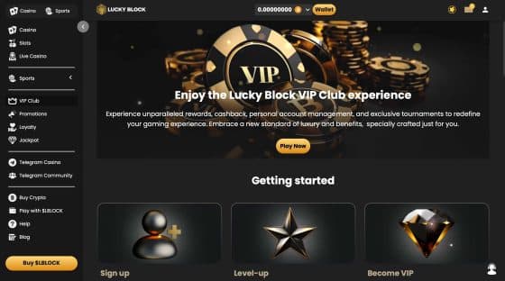 Lucky Block no KYC casino