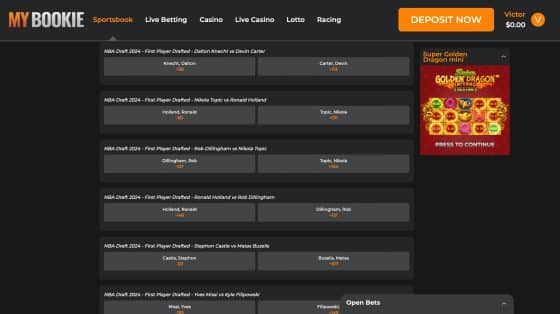MyBookie NBA draft
