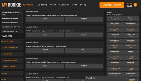 MyBookie college football betting site