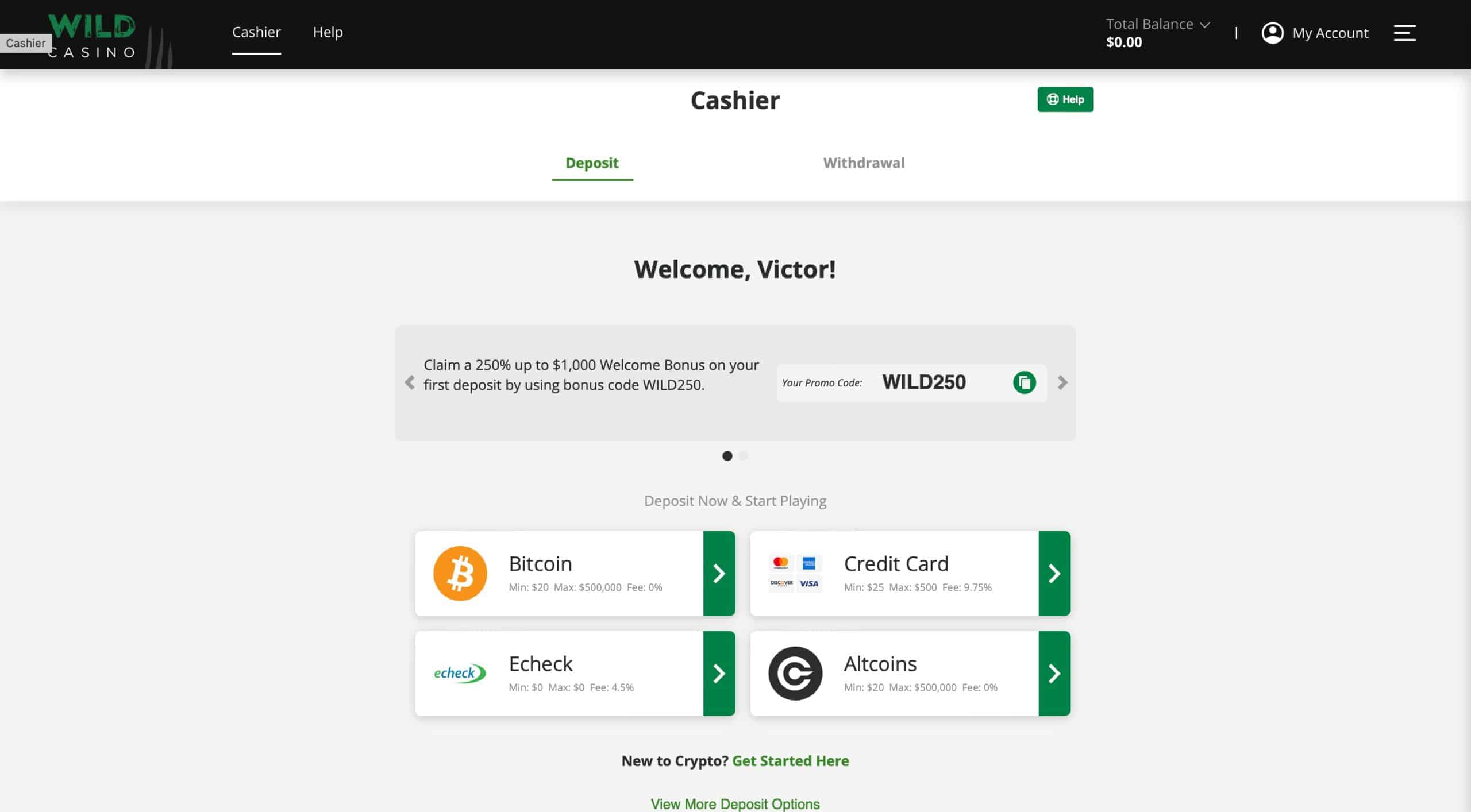 Deposit Funds & Claim Bonus