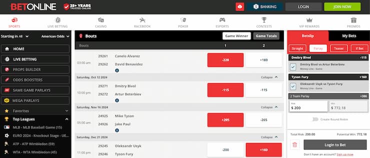 betonline - best boxing betting sites for parlays