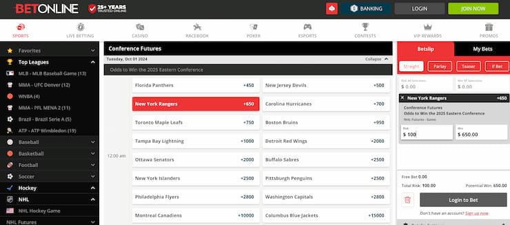 betonline - best nhl betting site