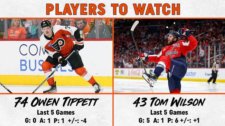 Flyers Capitals Players to Watch