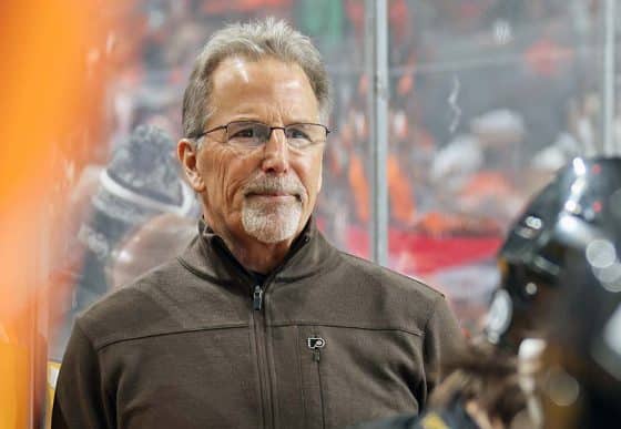 PHILADELPHIA, PENNSYLVANIA - FEBRUARY 12: Head Coach of the Philadelphia Flyers John Tortorella watches the play on the ice during the first period against the Arizona Coyotes at the Wells Fargo Center on February 12, 2024 in Philadelphia, Pennsylvania.