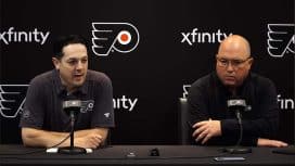Flyers GM Danny Briere and assistant GM Brent Flahr